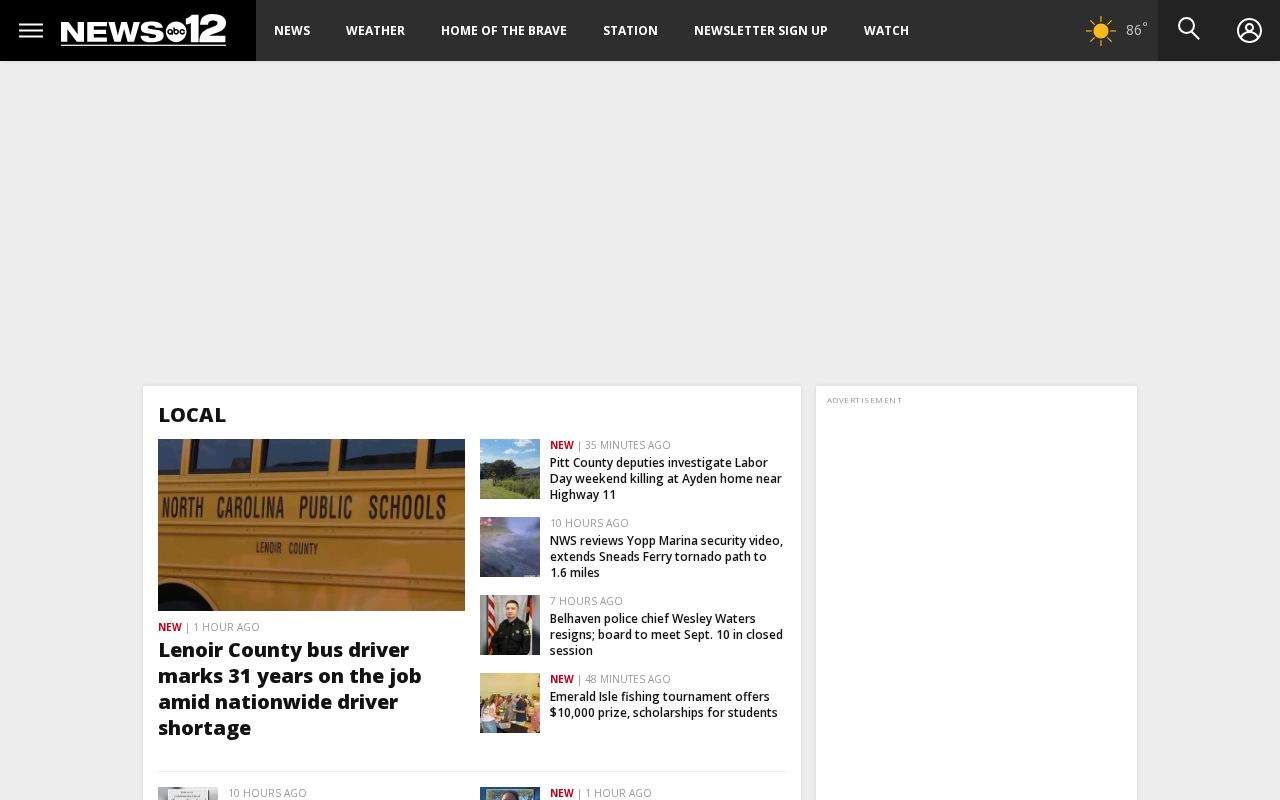 WCTI regional local news section
